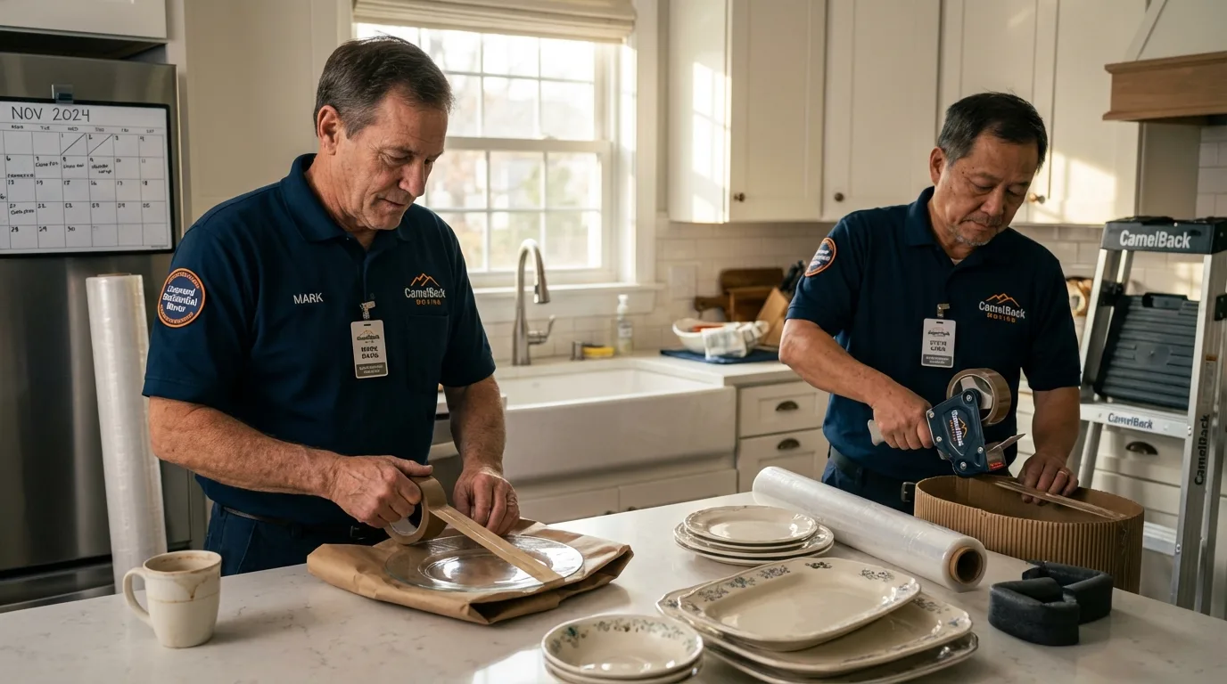 Professional crew packing kitchen dishware in Snowflake, AZ